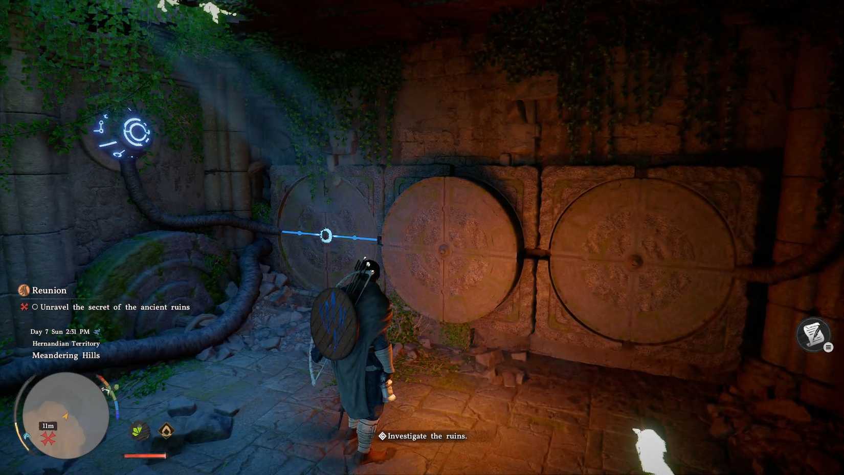 A Crimson Desert screenshot showing the Ancient Ruins puzzle