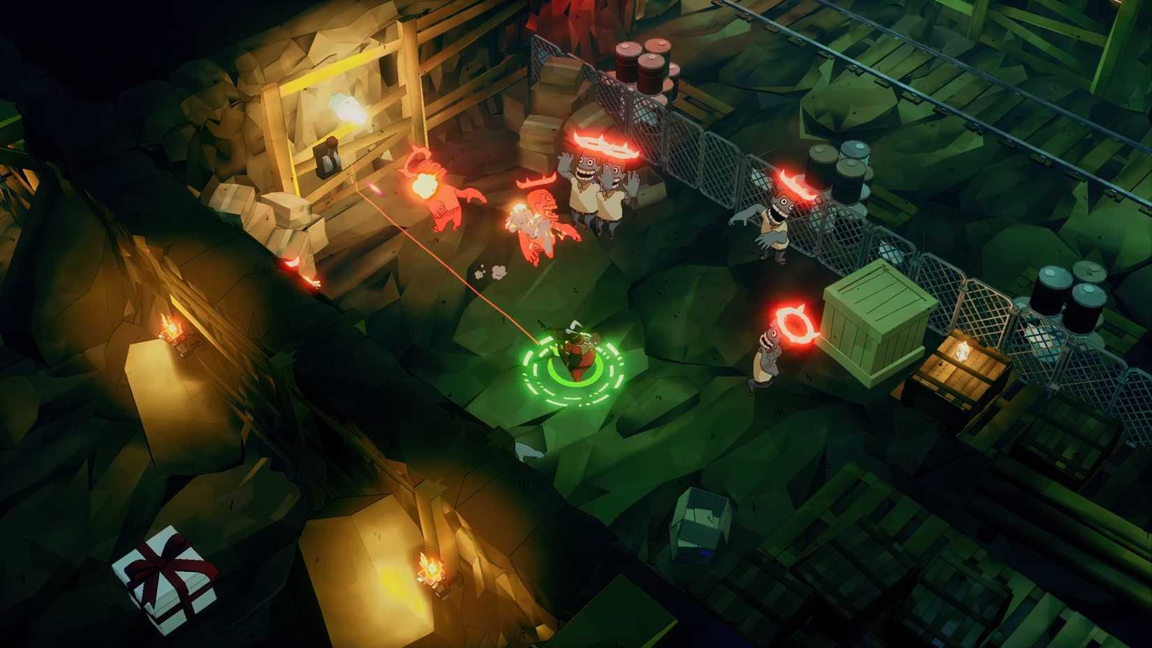 Shooting zombies in mining tunnels in Damon and Baby