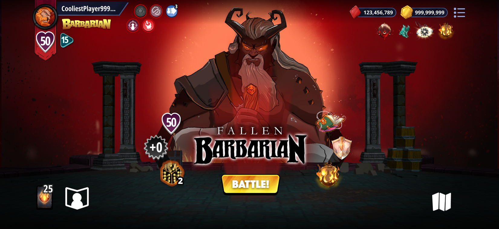 A Fallen Barbarian appears in Dice Throne Digital.