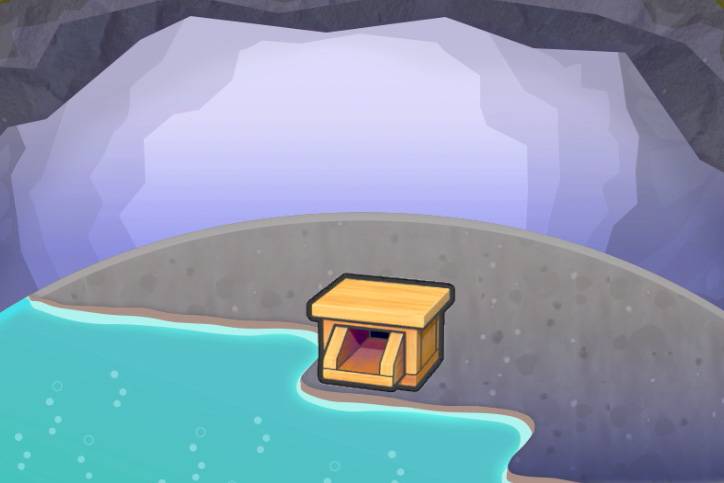 A hot spring spout near some warm water in Pokopia.