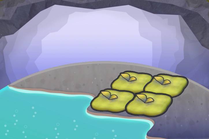 Moss near a hot spring in Pokopia.