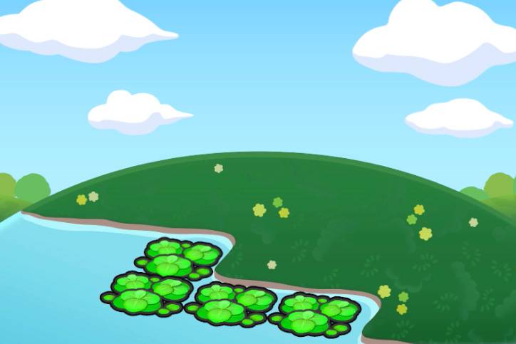 Duckweed floating on water in Pokopia.