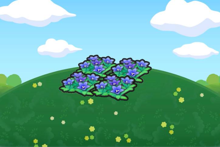 Four blue flower patches in Pokopia.