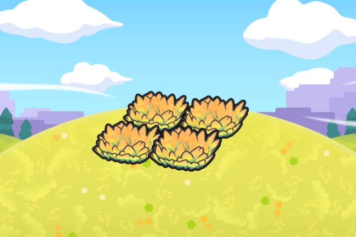 Yellow grass on a tall hill in Pokopia.