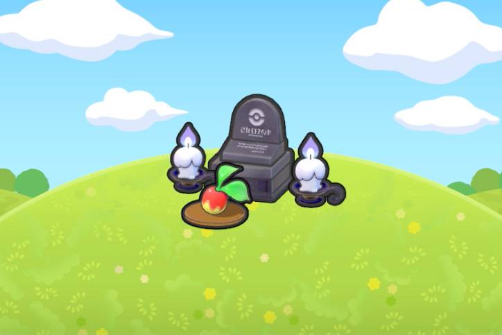 A grave with two Litwick candles in Pokopia.