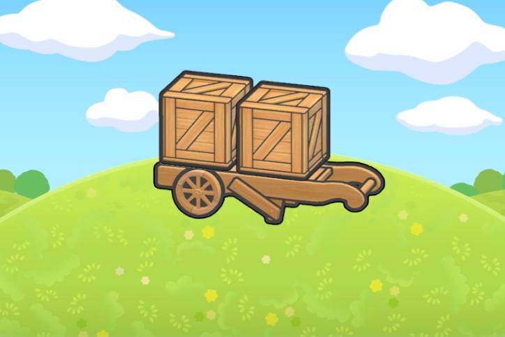 A cart with two crates on top in Pokopia.