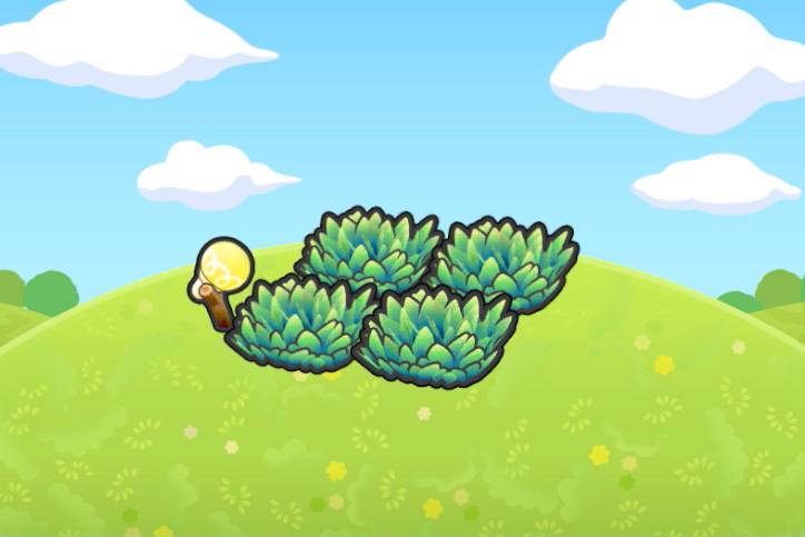 Tall grass with a small light next to it in Pokopia.