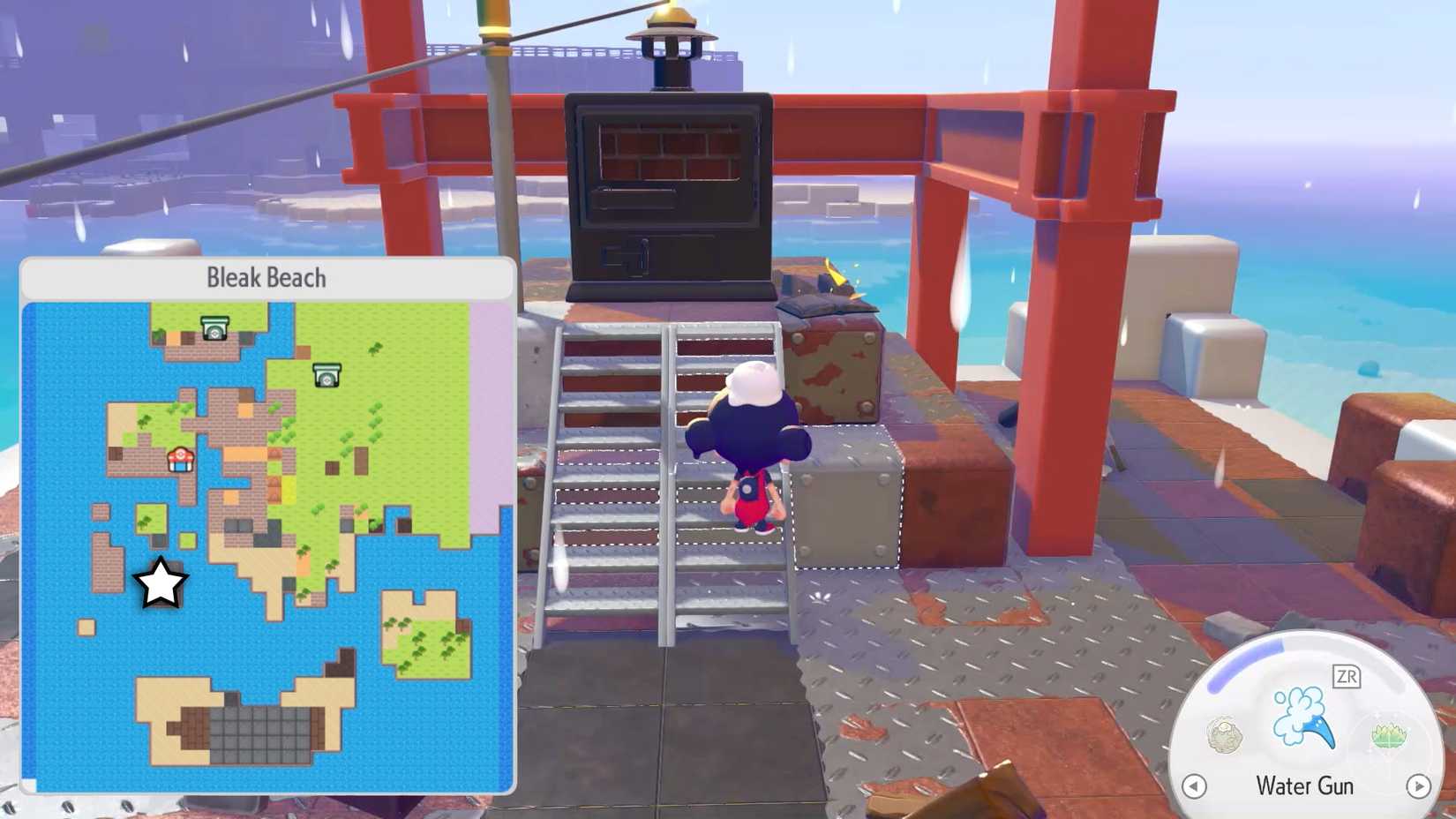 A Ditto approaches a book next to a furnace in Pokopia
