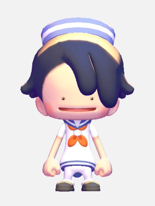 A Ditto dressed as a sailor in Pokopia.