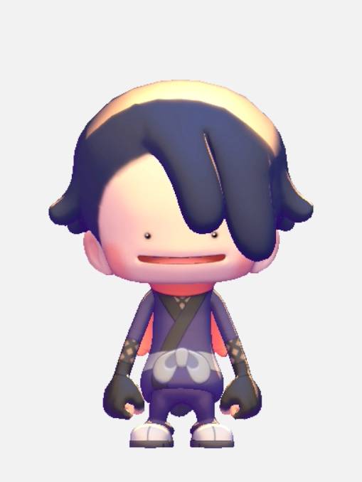 A Ditto dressed as Koga in a ninja outfit in Pokopia.