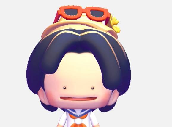 A Ditto with hair that's parted down the middle in Pokopia.