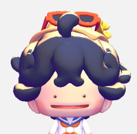 A Ditto with curly hair inspired by Bede in Pokopia