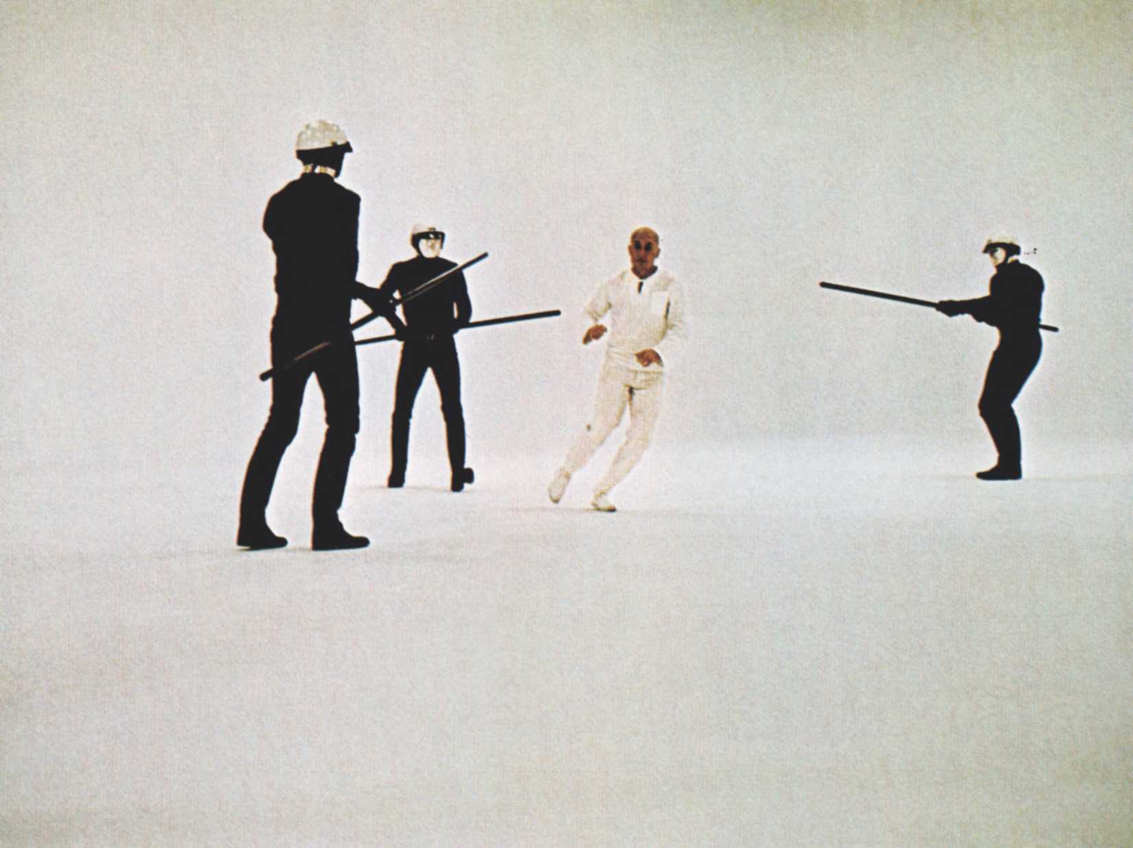 THX 1138 faces off against robot police