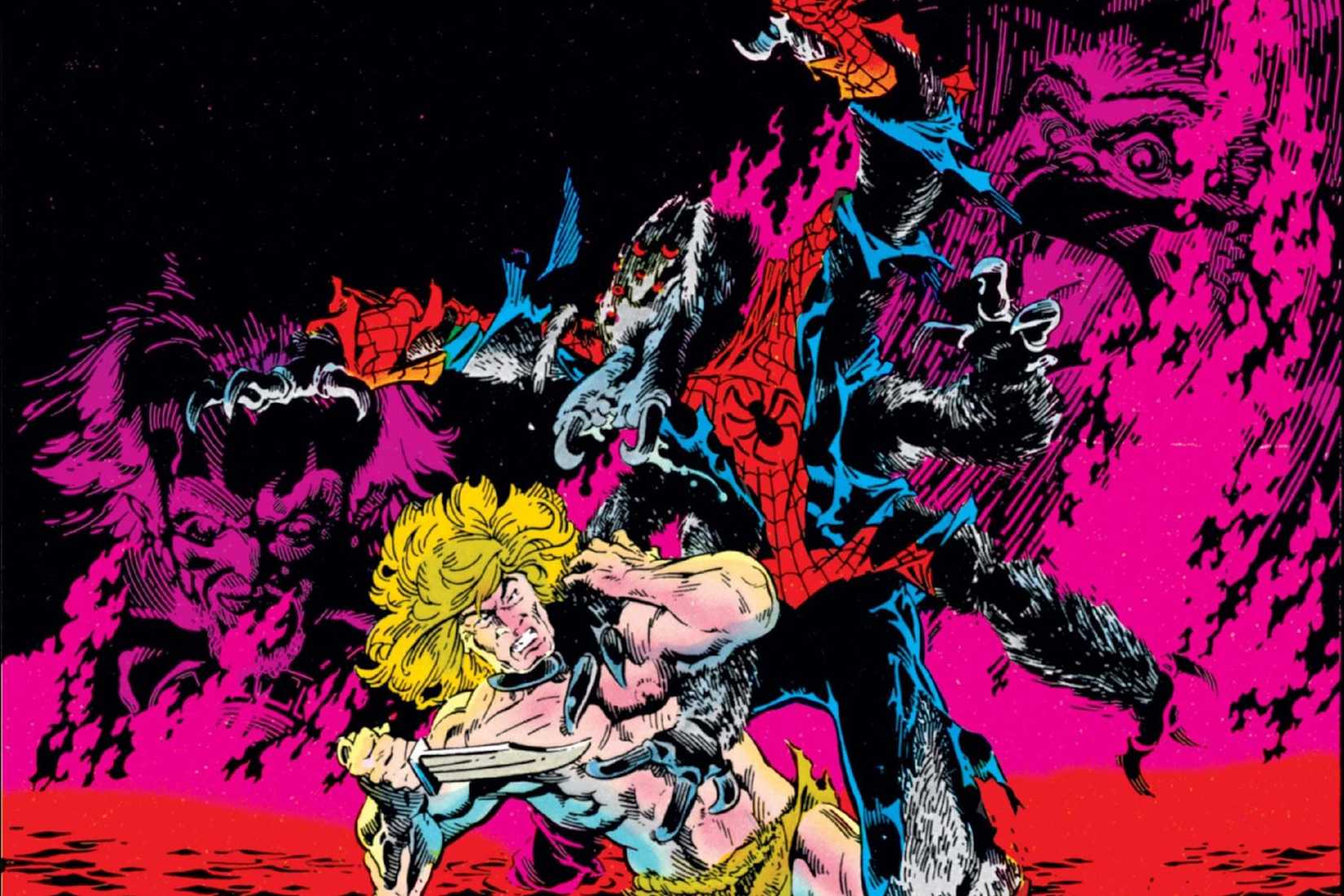 Man-Spider vs. Ka-Zar from Marvel Fanfare #2