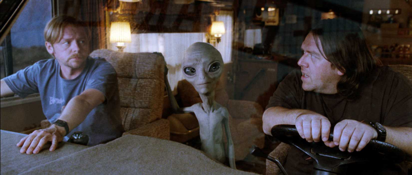 Nick Frost and Simon Pegg drive an RV with Paul, the alien