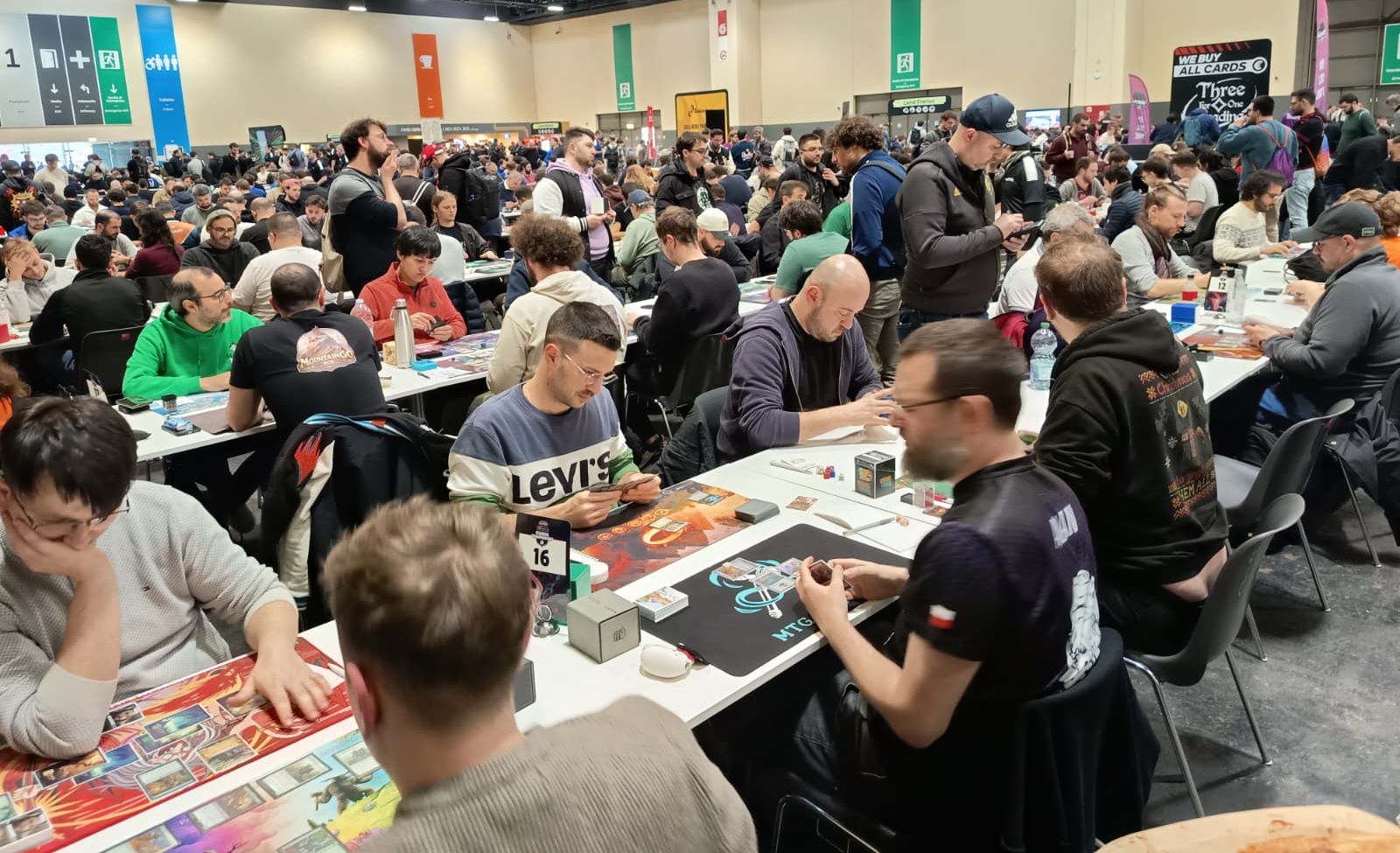 Rows of players at the Turin tournament venue