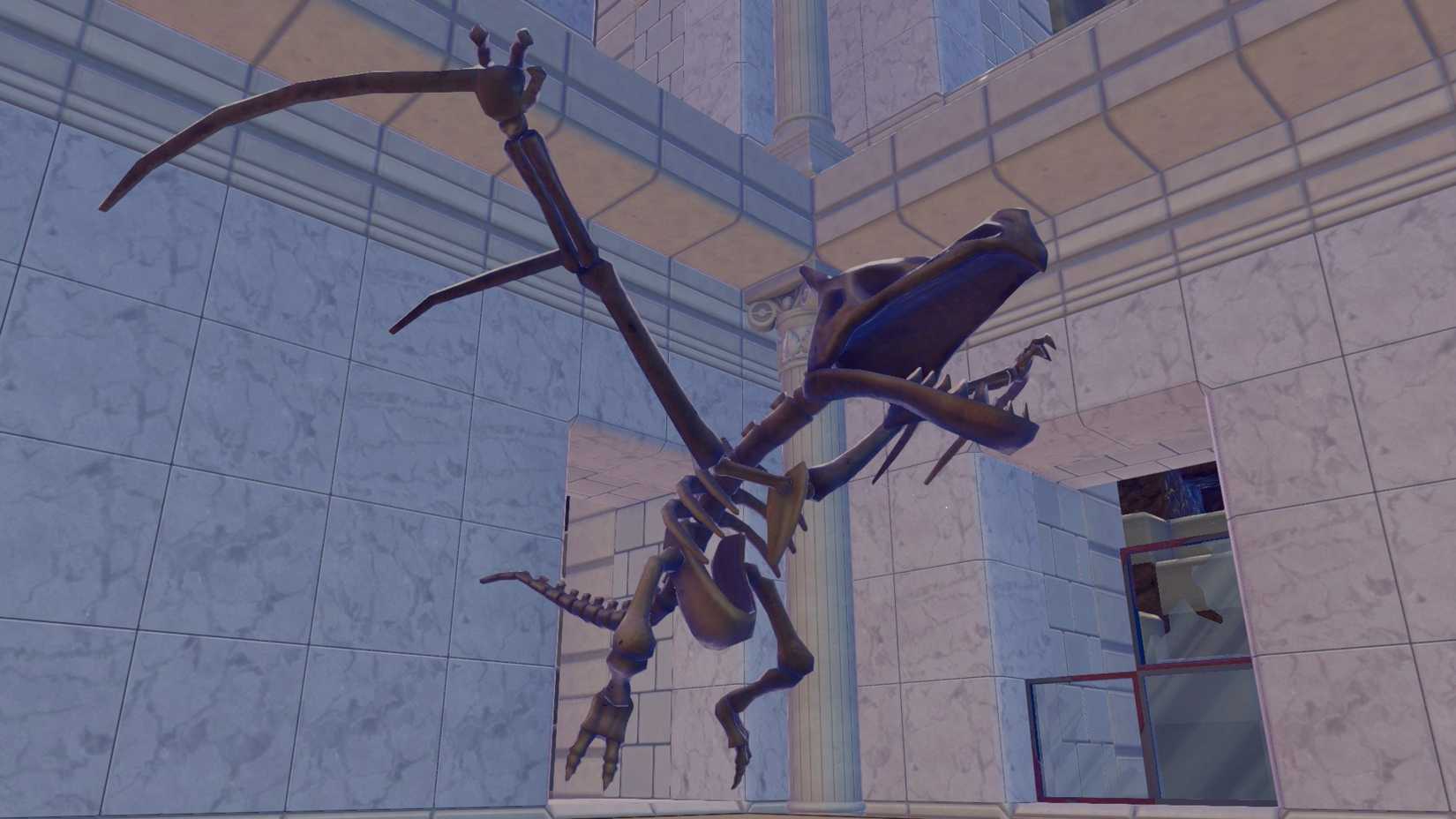 A completed Wing Fossil exhibit to make an Aerodactyl in Pokopia