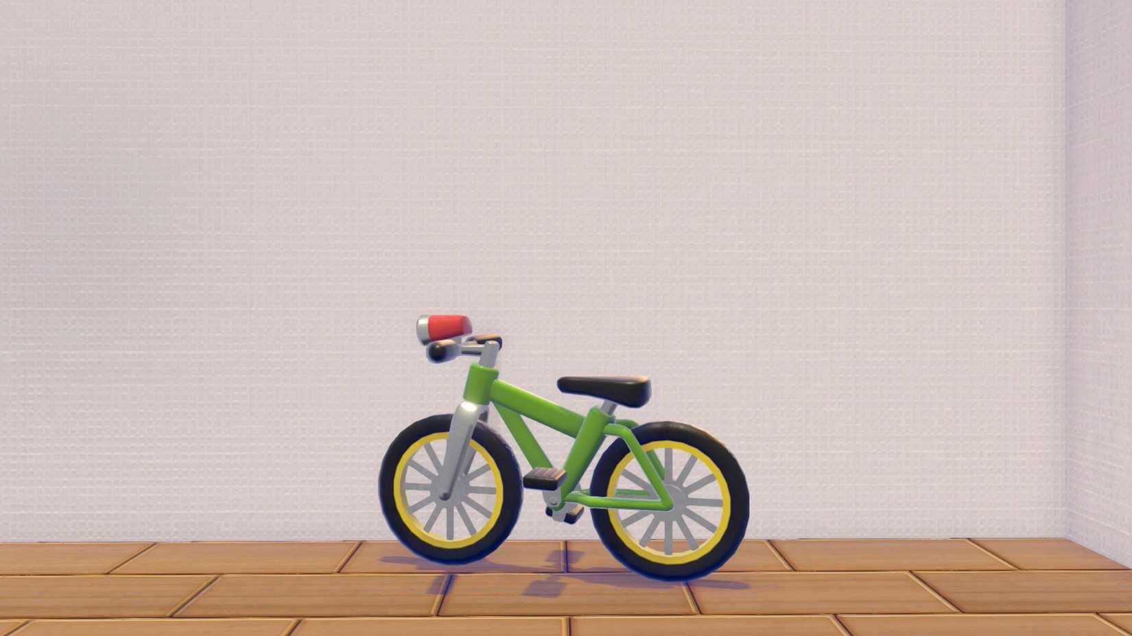 A green bicycle in Pokopia.