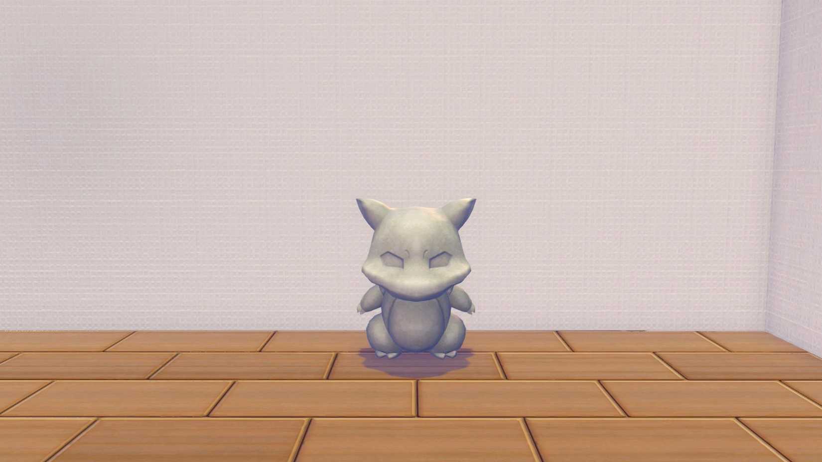 A stone statue of a non-Pokémon creature in Pokopia.
