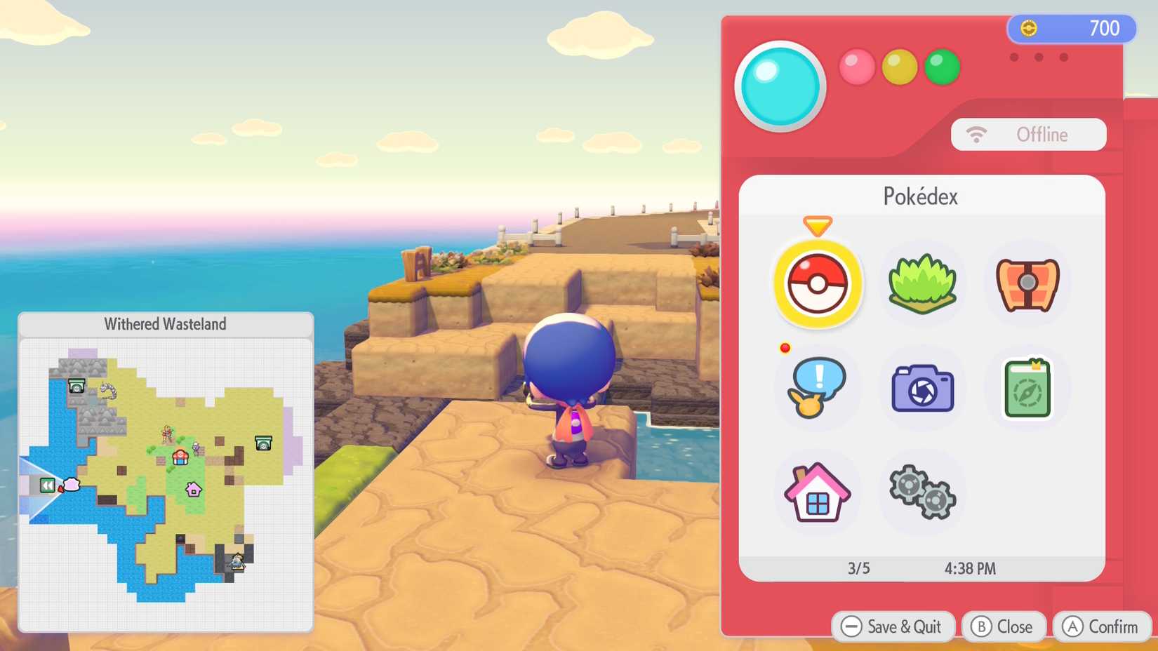 A Ditto standing near Cycling Road in Pokemon Pokopia