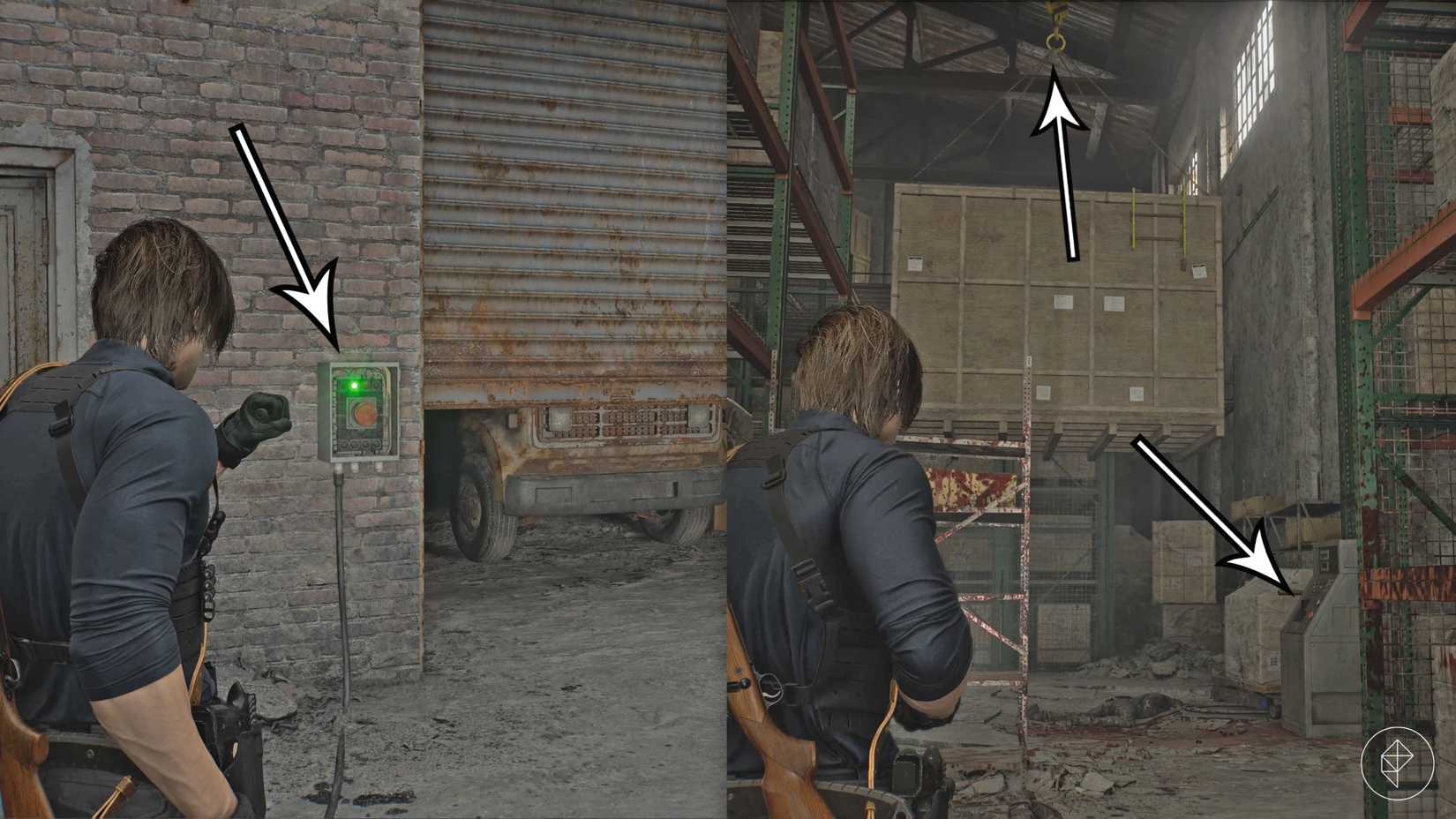 The path to the distributor in East Raccoon City in Resident Evil Requiem.