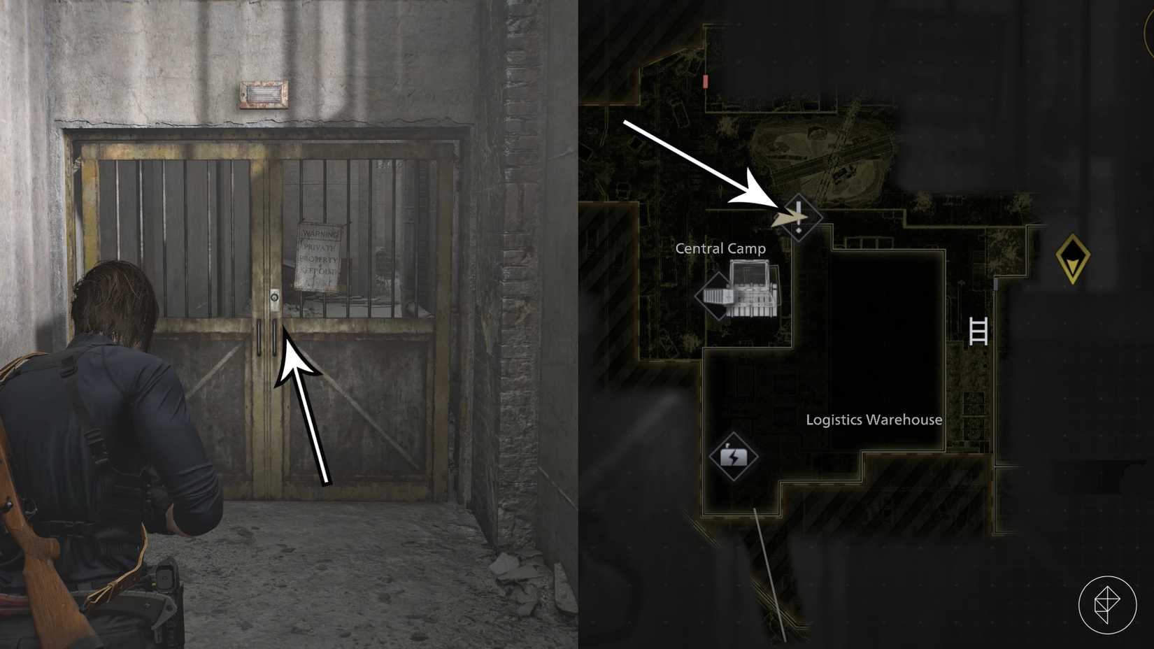 The locked door leading to the Cedarbrook Apartments in Resident Evil Requiem's East Raccoon City.