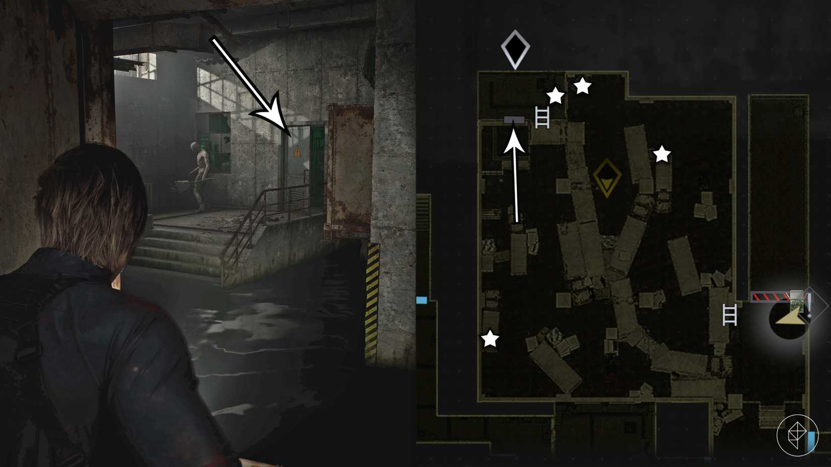 The path through the underground parking lot's battery location in Resident Evil Requiem's East Raccoon City.