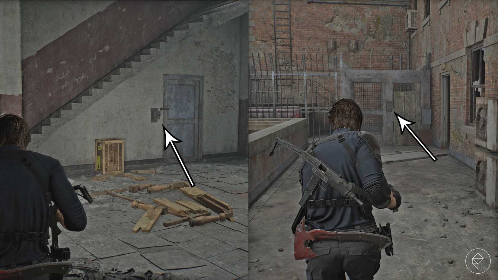 The rusty crank location and crank slot in Resident Evil Requiem's East Raccoon City.
