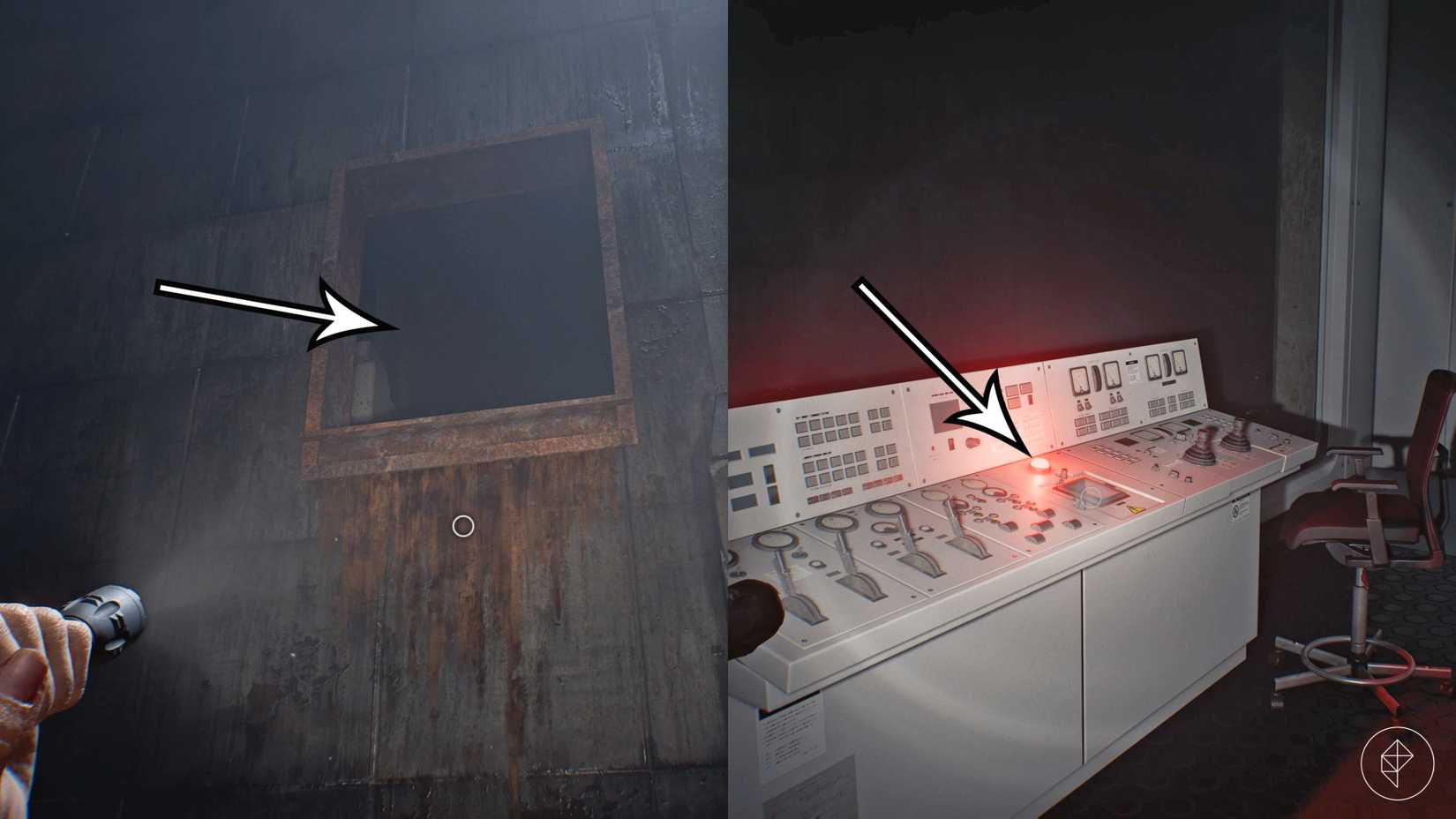 The escape from the Dump and the Dump's control panel in Resident Evil Requiem.