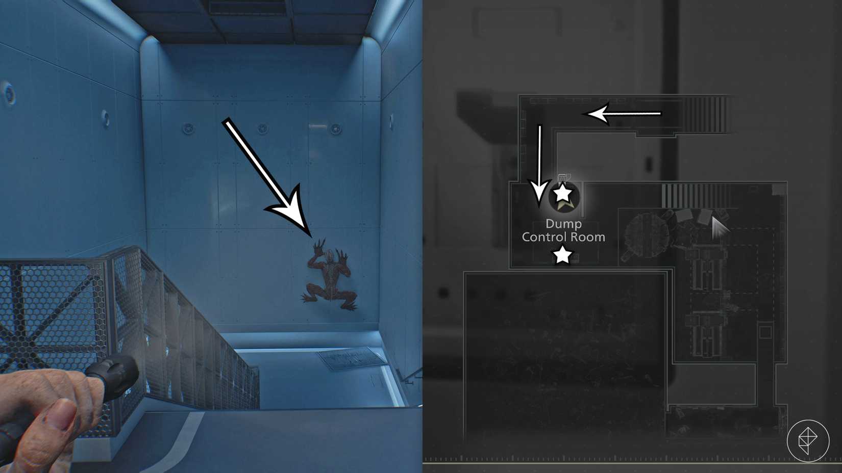 A licker climbs the wall in Resident Evil Requiem.