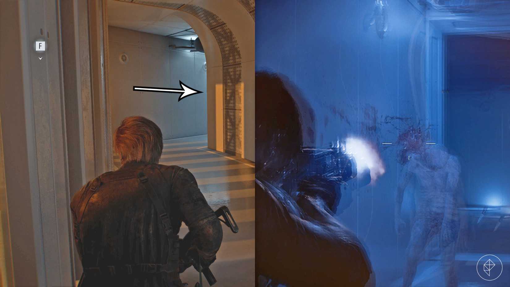 Leon fights zombies in ARK in Resident Evil Requiem.