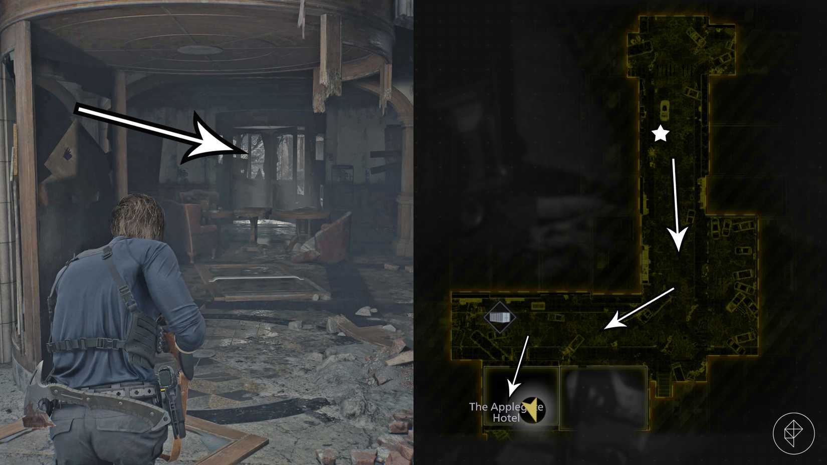 The path to East Raccoon City in Resident Evil Requiem.