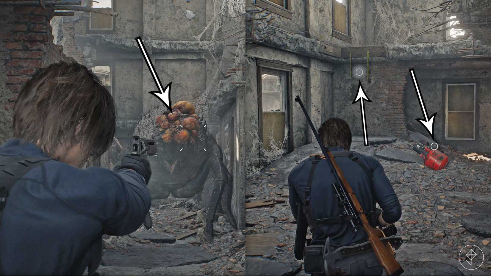 Leon fights the Giant Spider in Resident Evil Requiem.