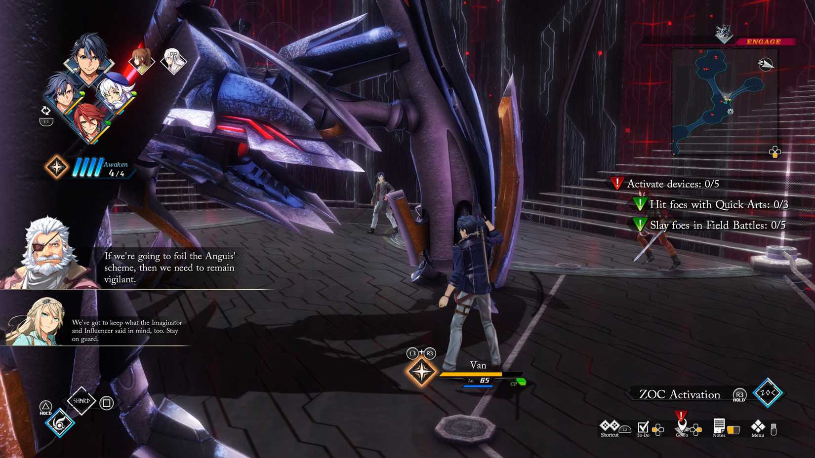 A Trails Beyond the Horizon screenshot showing Van