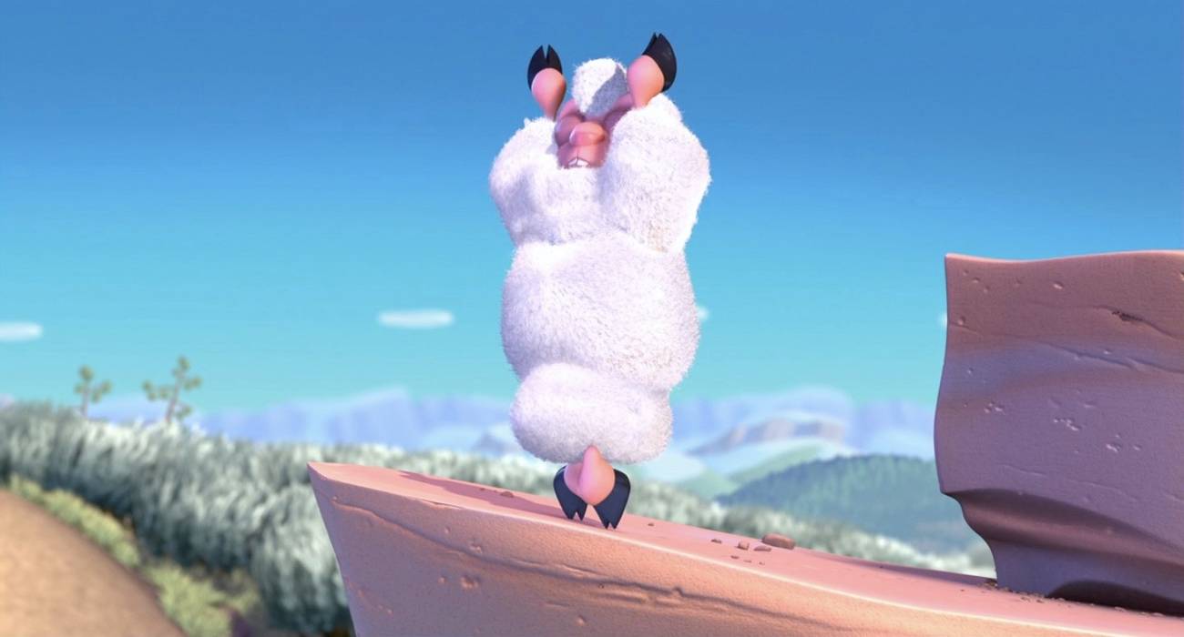 The lamb dances with his full coat of wool in Pixar's Boundin'