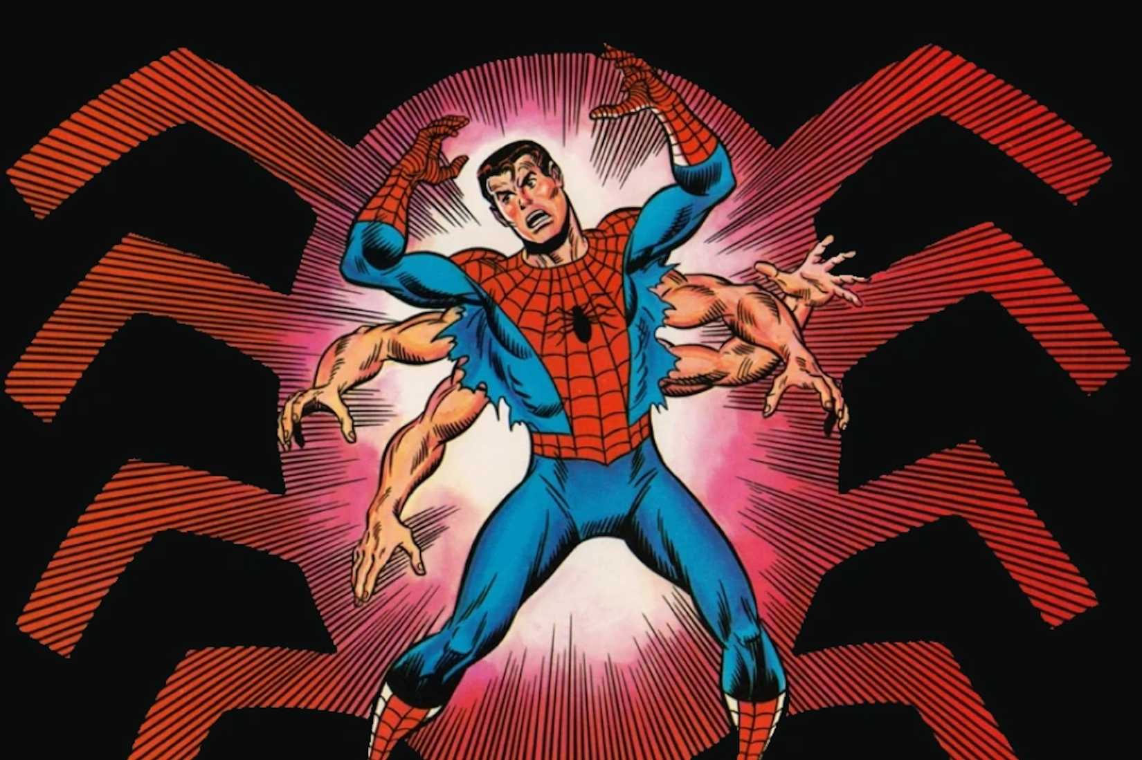 An illustration of Spider-Man with six arms
