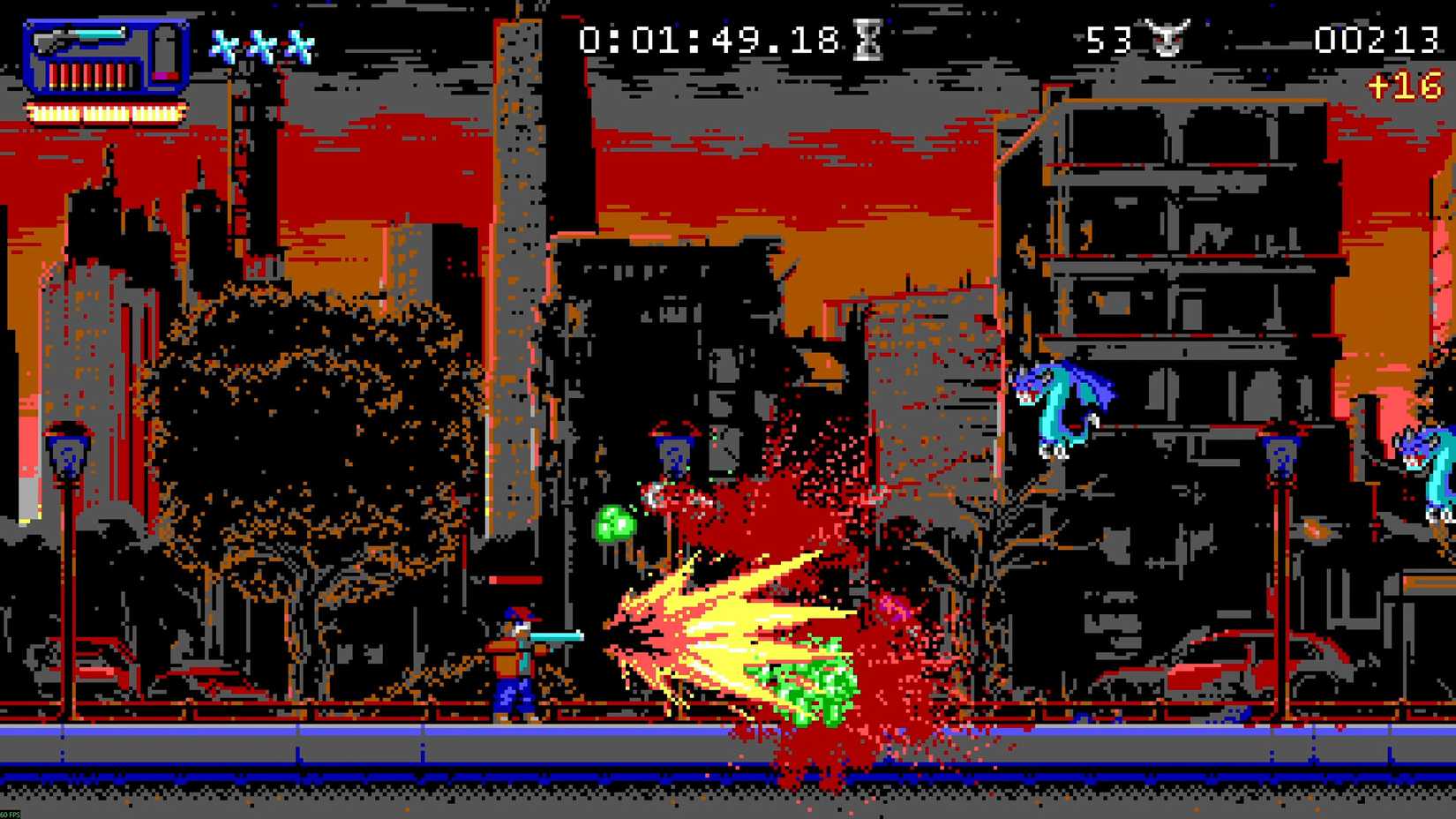 A Haunted Lands protagonist engages an enemy mid-jump