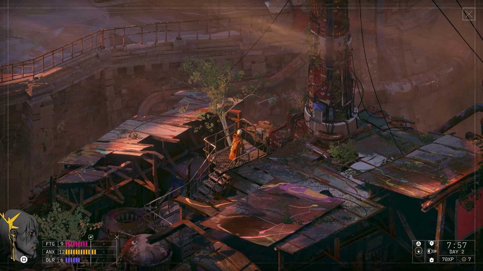 Cascade the spy walks up stairs in Zero Parades