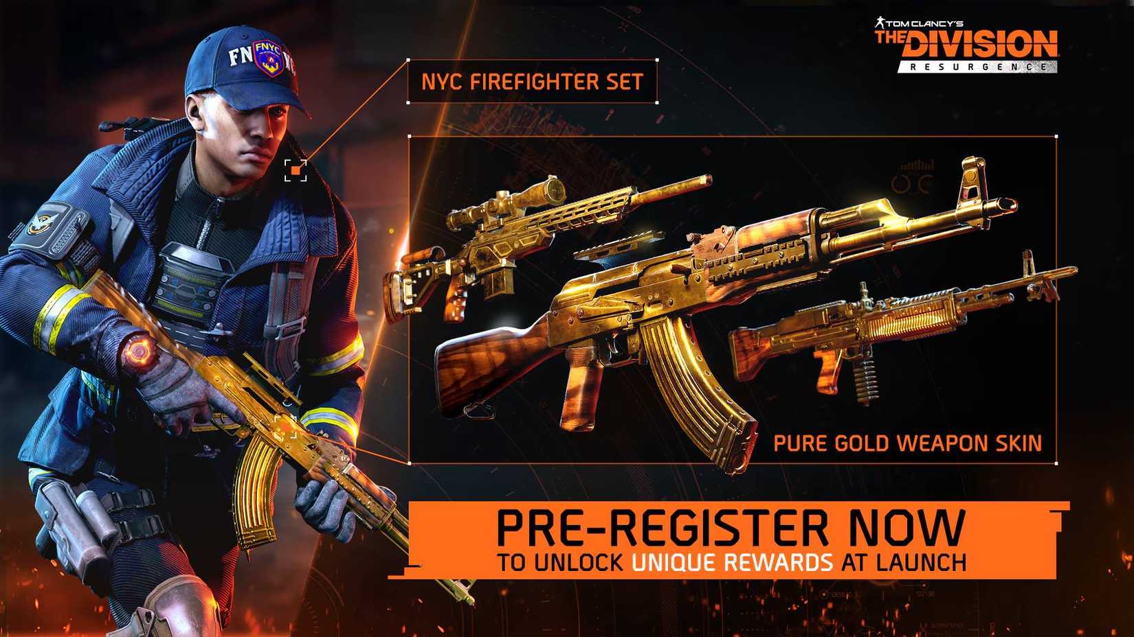 An image showing the pre-registration rewards for The Division Resurgence.