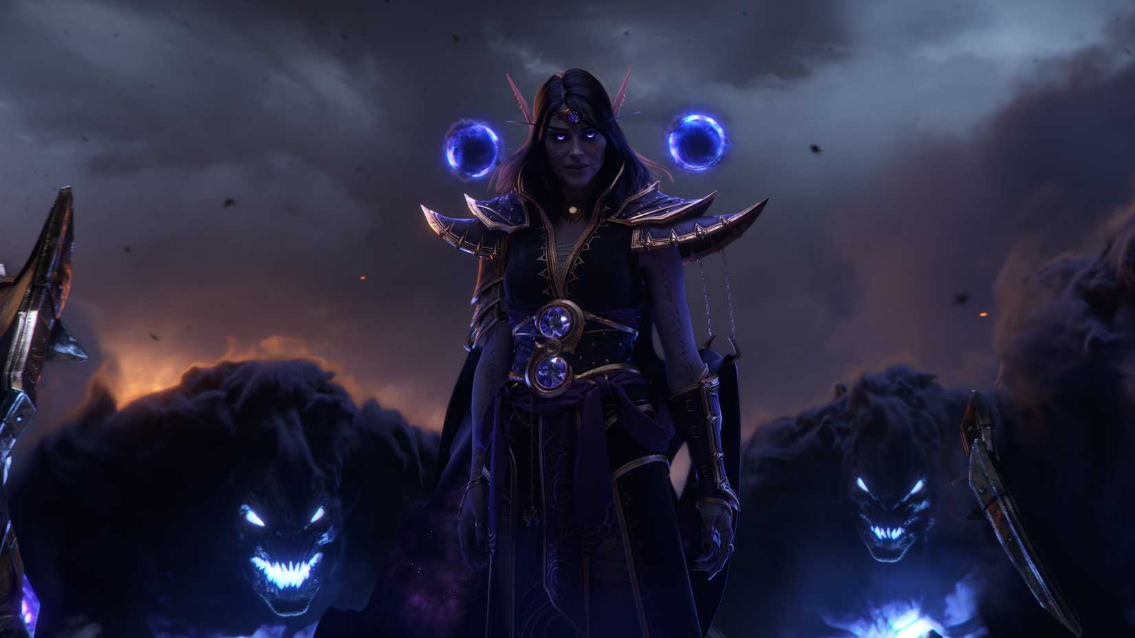 Xal'atath stands in front of her void army in World of Warcraft: Midnight