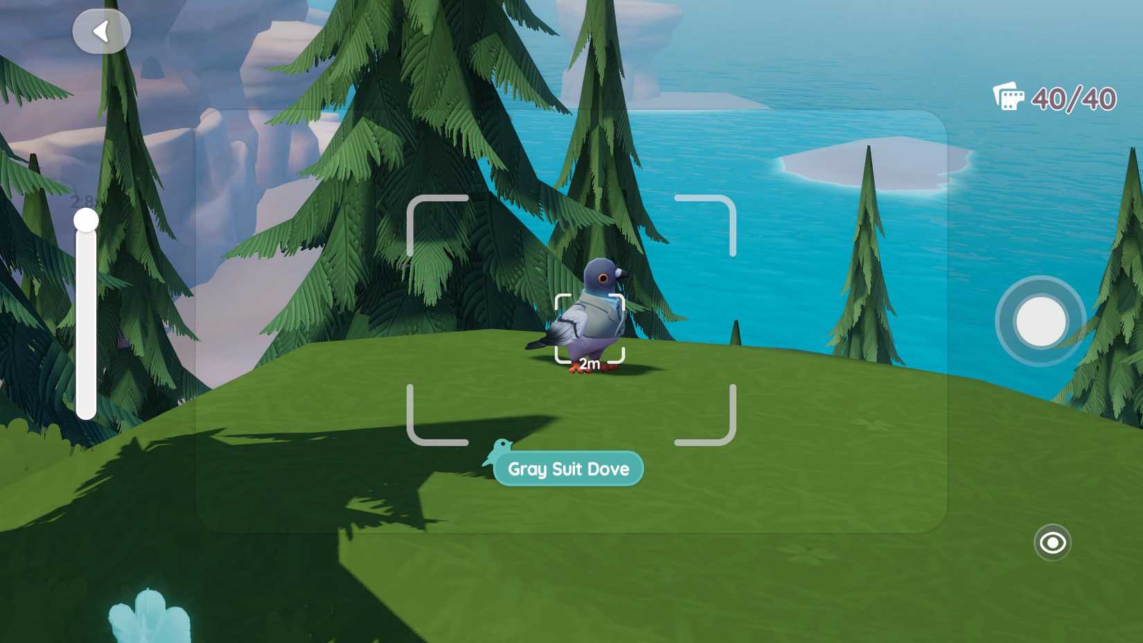 A dove wearing a gray suit in Heartopia