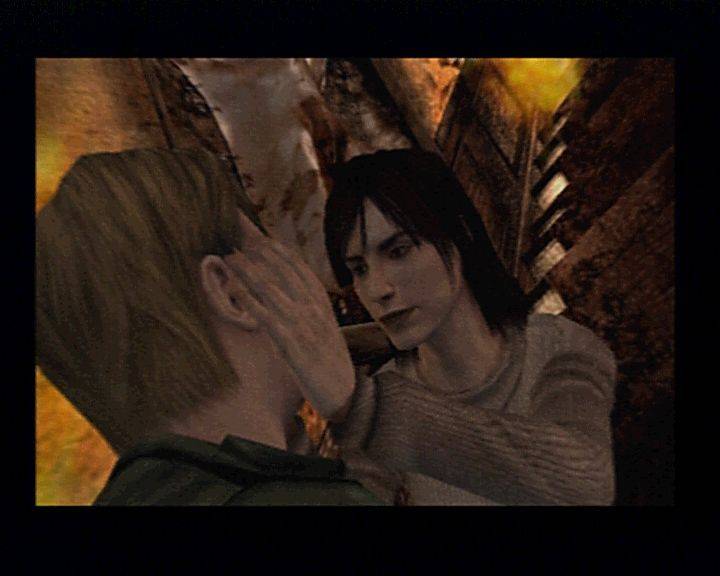 Angela cups James face in Silent Hill 2