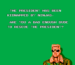 Bad dudes asks if you can rescue the president