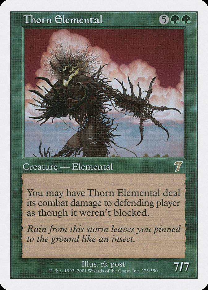 7ed mtg thorn elemental white border