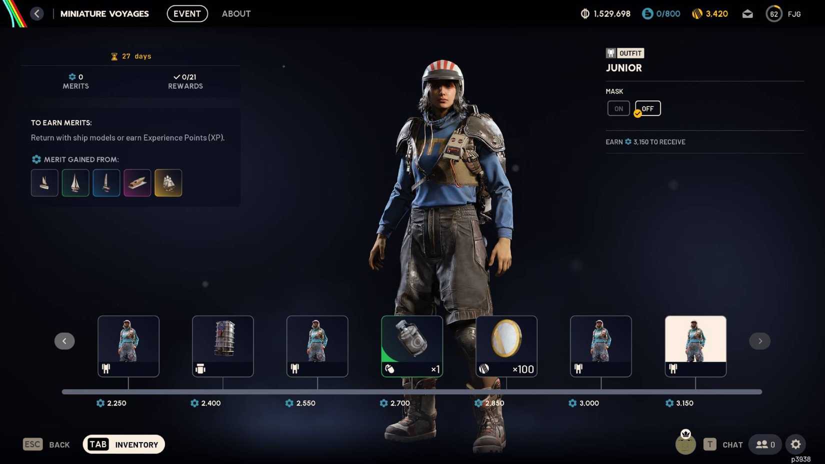 The list of rewards in Arc Raiders for the Miniature Voyages event.