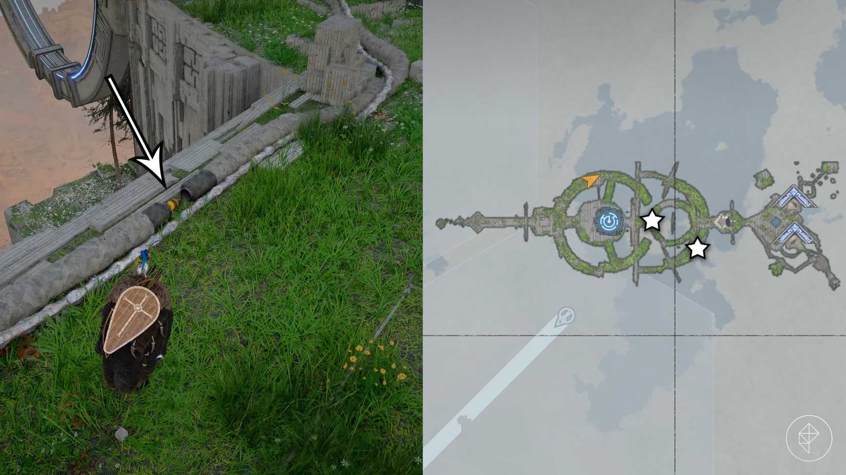 The conduit circuit locations at the Crescent Skybridge in Crimson Desert.