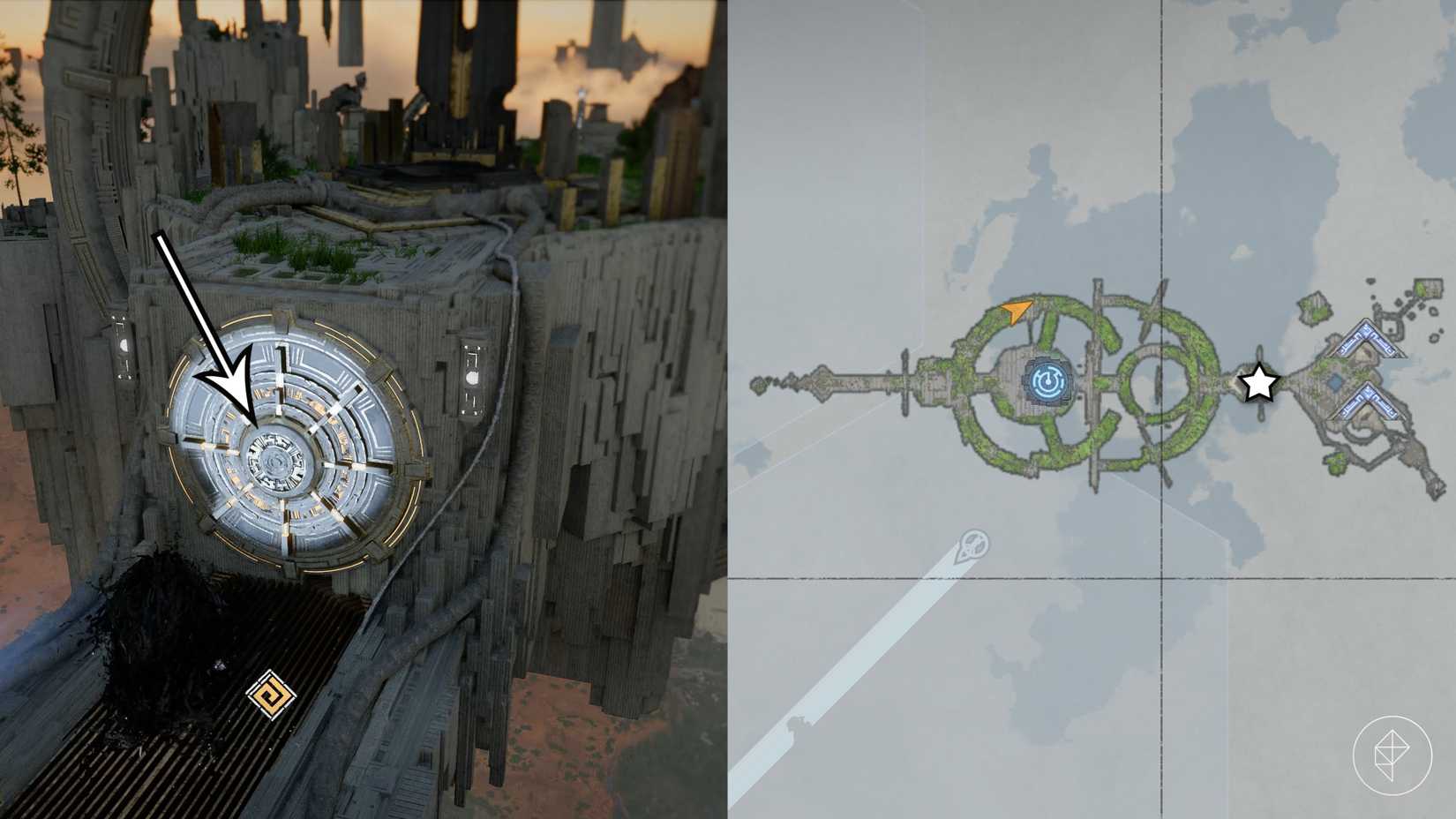 Kliff activates the skybridge in "Toward the Nest" in Crimson Desert.