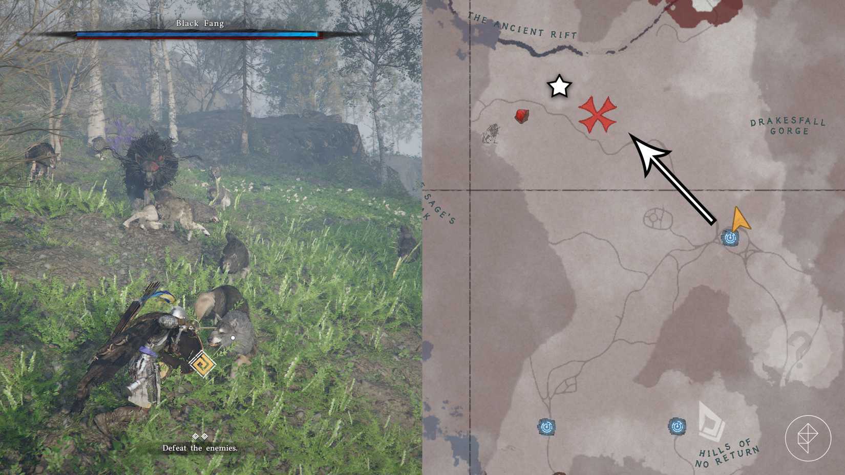 Black Fang's location in Crimson Desert.