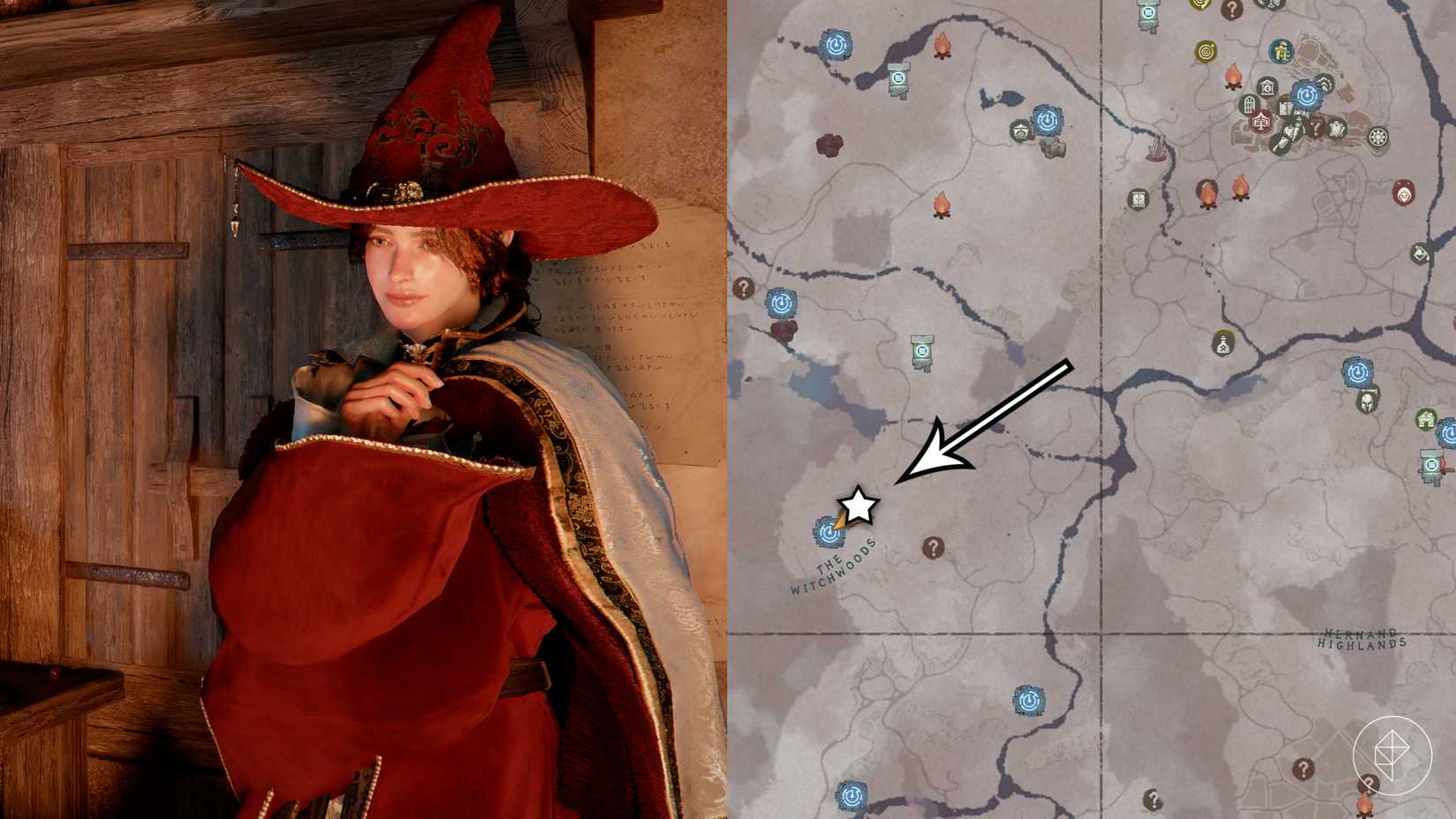 Elowen the Witch's location in Crimson Desert.