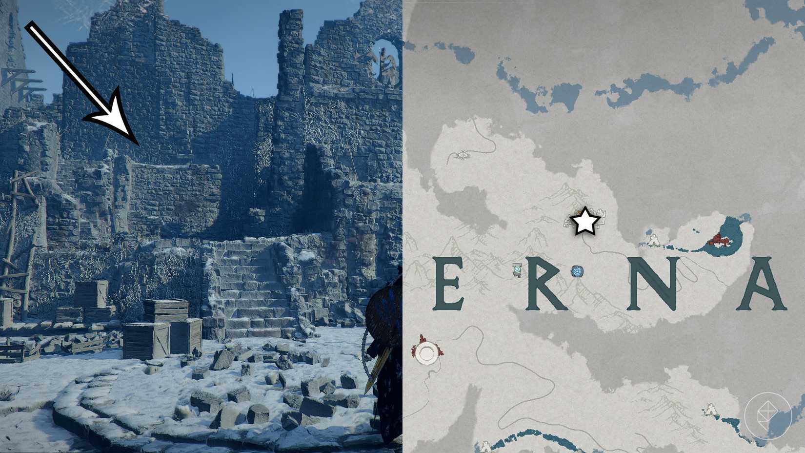 A montage showing the location of the Fallen Kingdom cloak